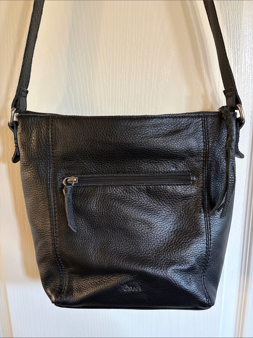 The Sak Ashland Crossbody bag in black leather.